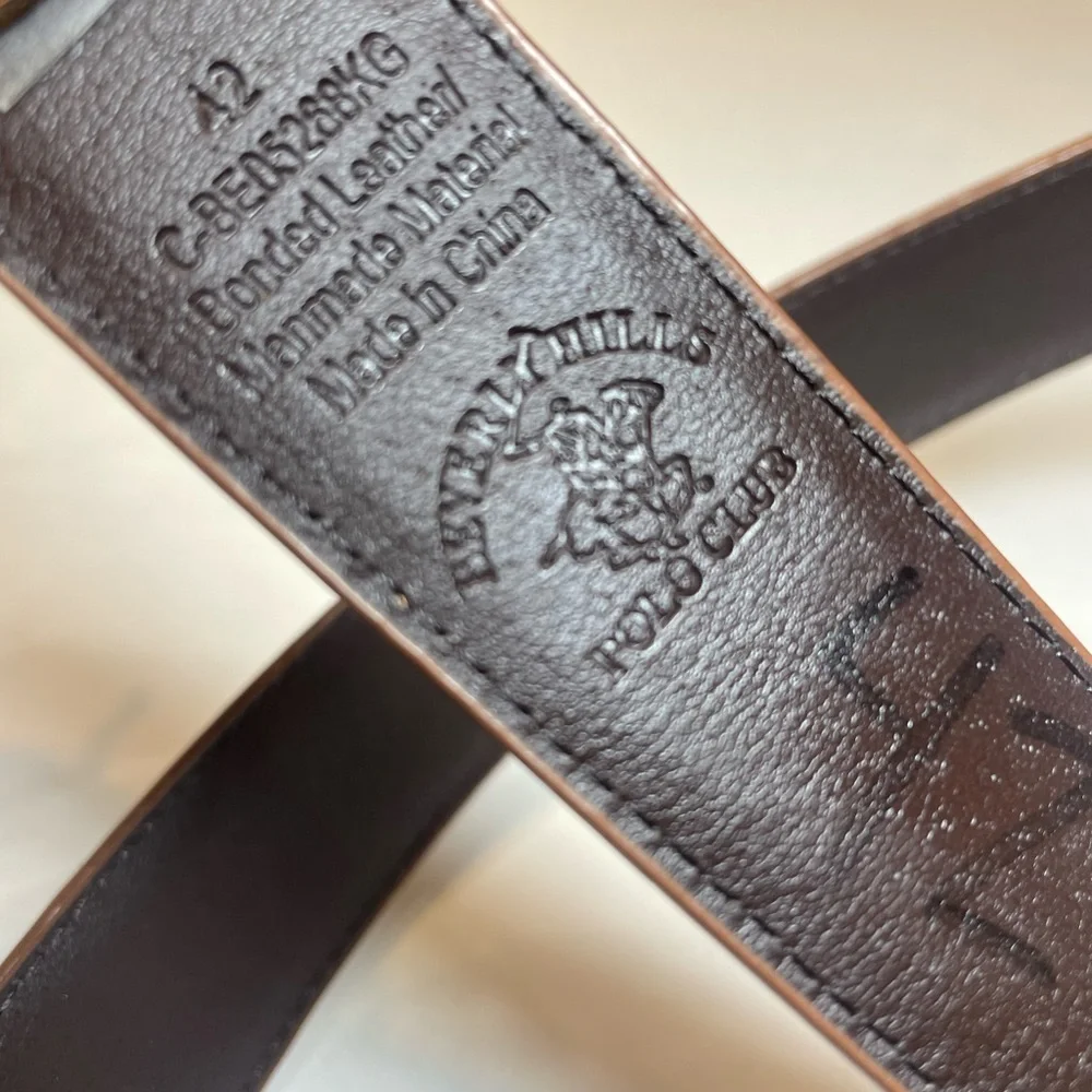 Beverly Hills Polo Club Men’s Brown Leather Belt. Size 42. Pre-owned